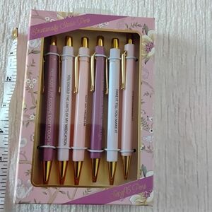 Pen set with funny Emotion sayings, qty 6, James Burke Ready to Wrap And Gift